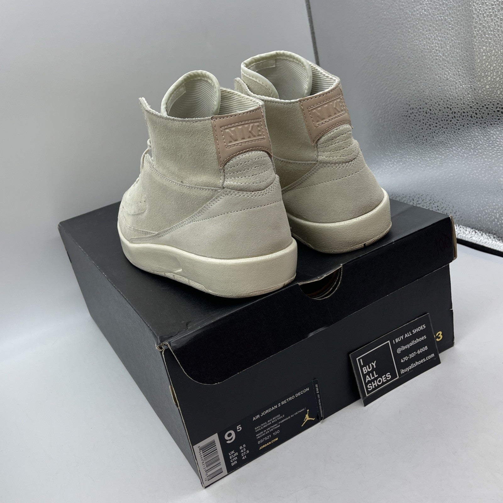 Size 9.5 - Air Jordan 2 Retro Deconstructed Sail Tan Suede Leather (897521-100)