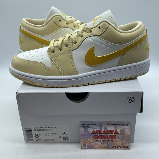 Size 8.5W - Wmns Air Jordan 1 Low Sail/Yellow Ochre-Pale Vanilla (DC0774-170)