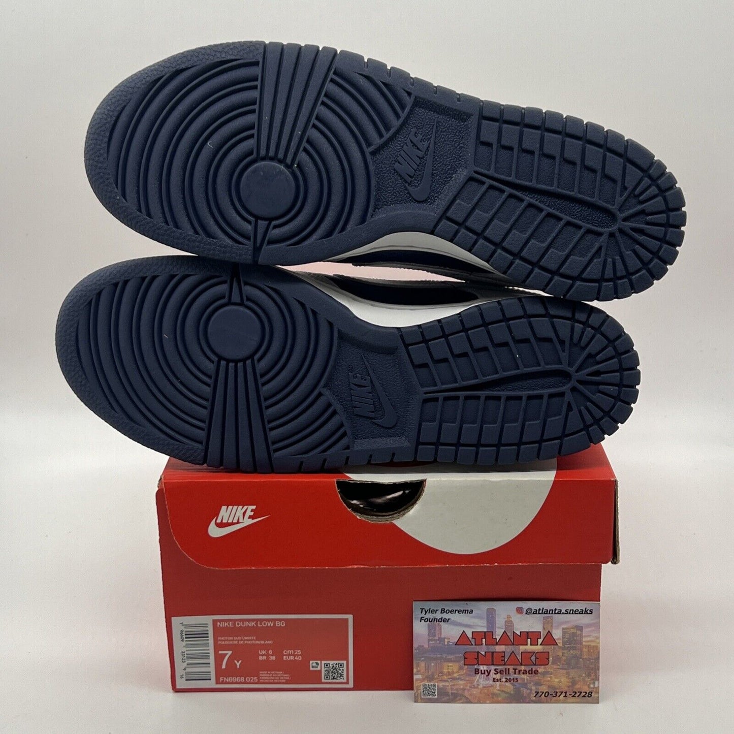 Nike Dunk Low (FN6968-025) Midnight Navy & White Size 7Y