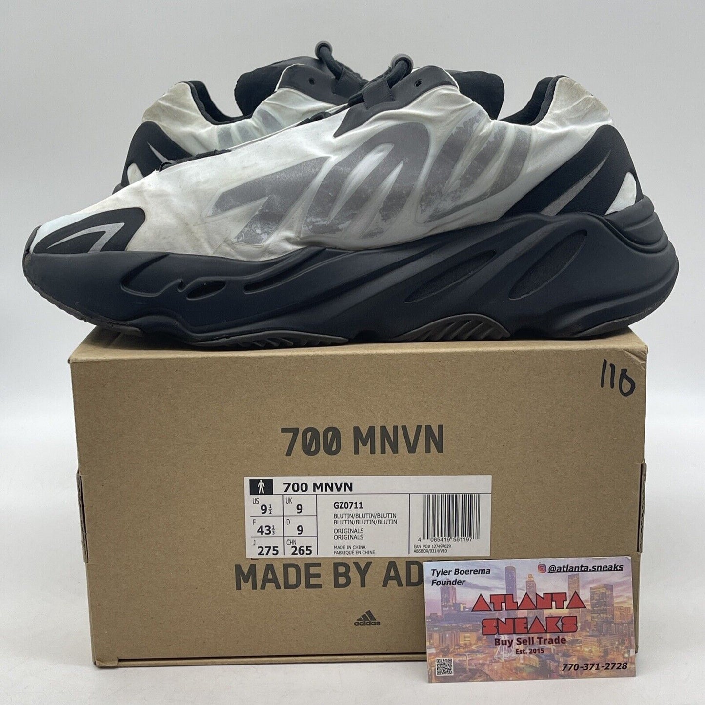 Size 9.5 - adidas Yeezy Boost 700 MNVN Blue Tint Gray White (GZ0711)