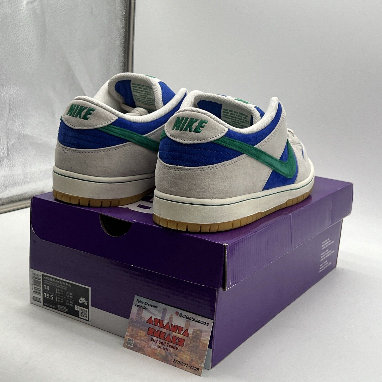 Size 14 - Nike Dunk SB Low Hyper Royal Malachite Blue Purple (HF3804-001)