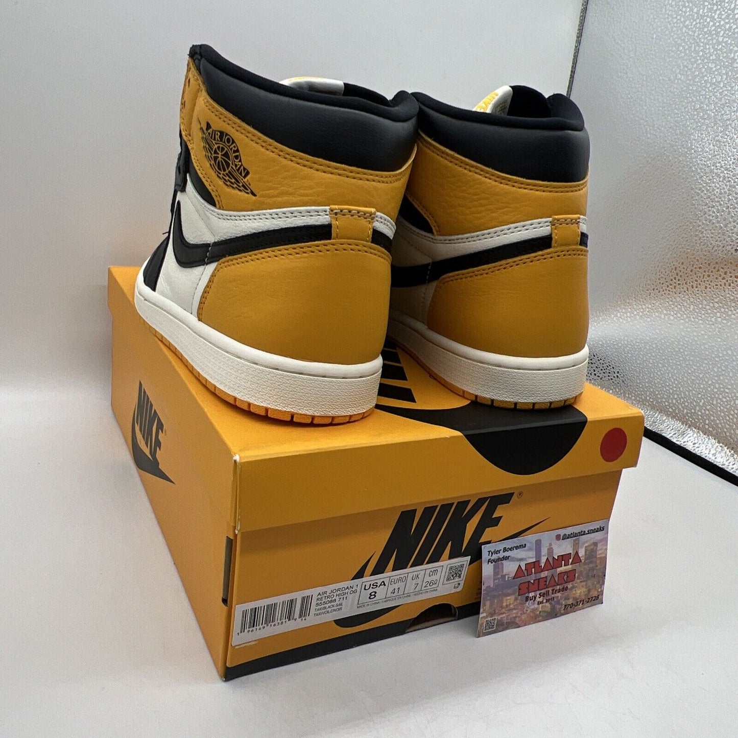 Size 8 - Jordan 1 Retro OG High Yellow Toe Brand New Og All