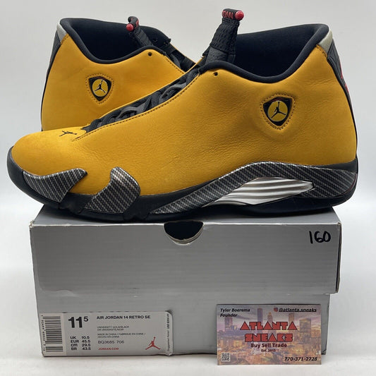Size 11.5 - Air Jordan 14 Retro Reverse Ferrari Black Yellow Grey (BQ3685-706)