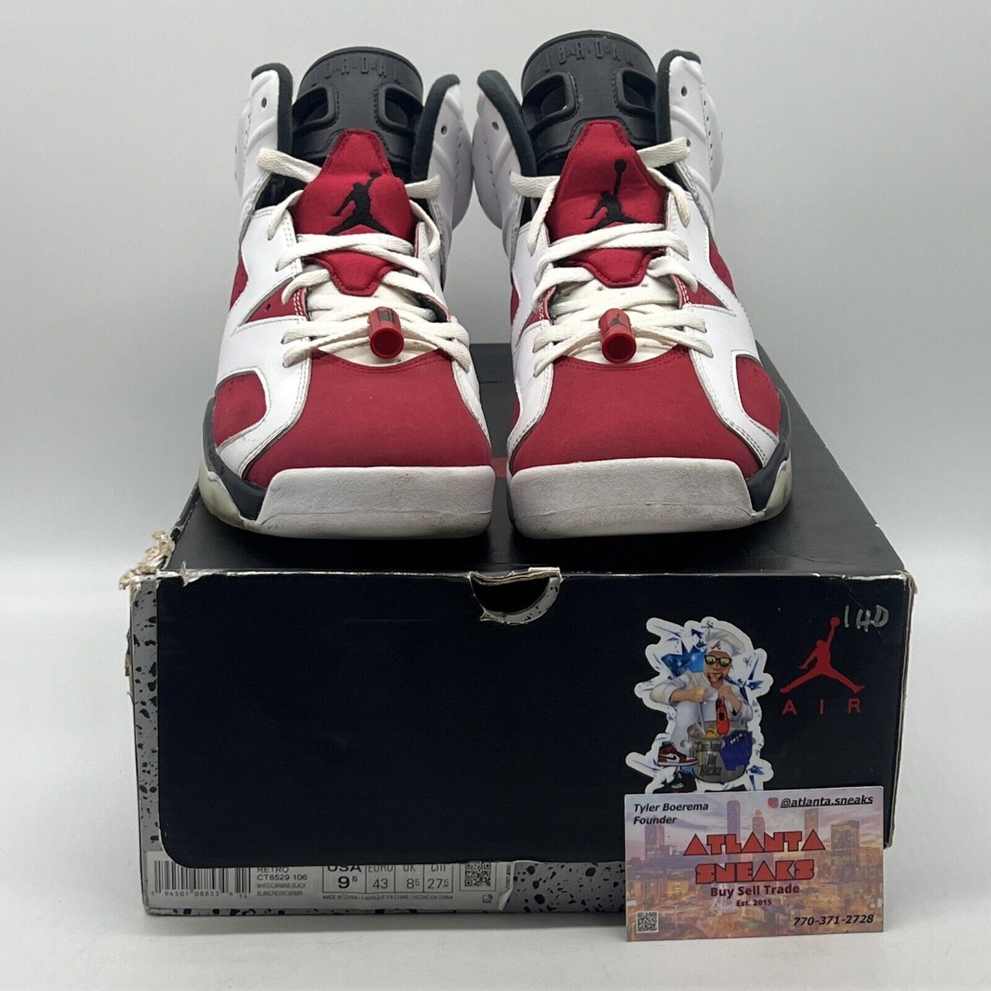 Size 9.5 - Jordan 6 Retro OG Mid Carmine White Red Black (CT8529-106)