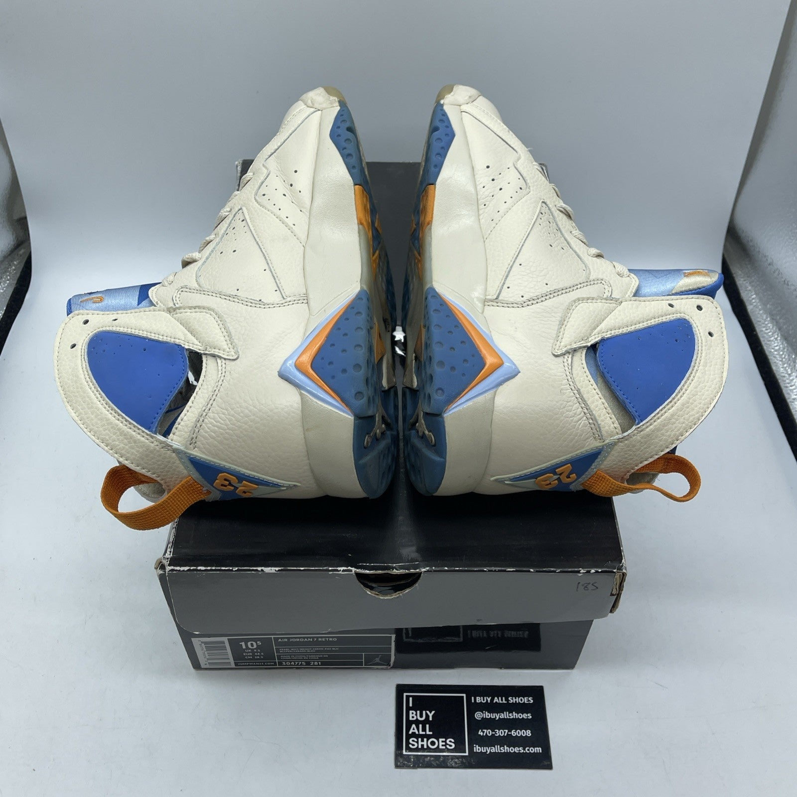 Size 10.5 - Air Jordan 7 Retro Pacific Blue Tan Leather (304775-281)
