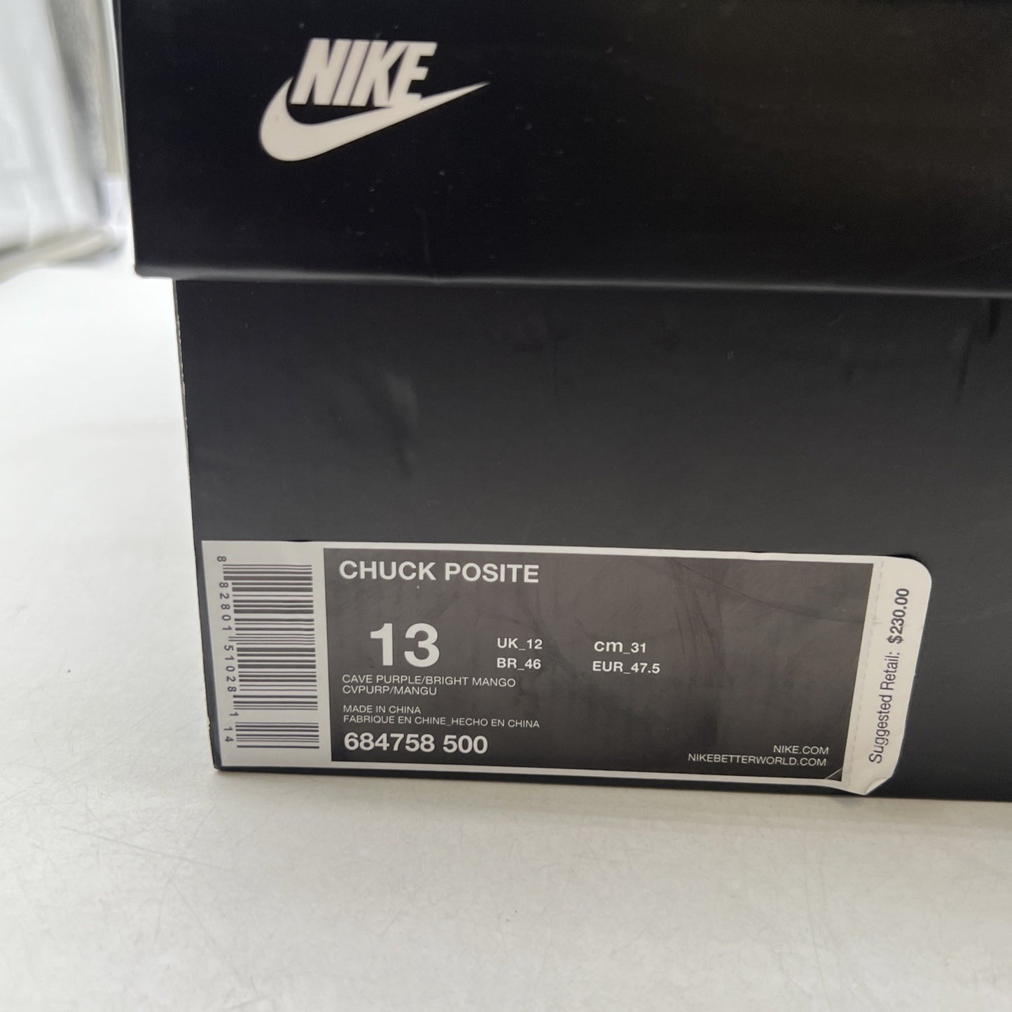 Size 13 - Nike Chuck Posite Cave Purple (684758-500)