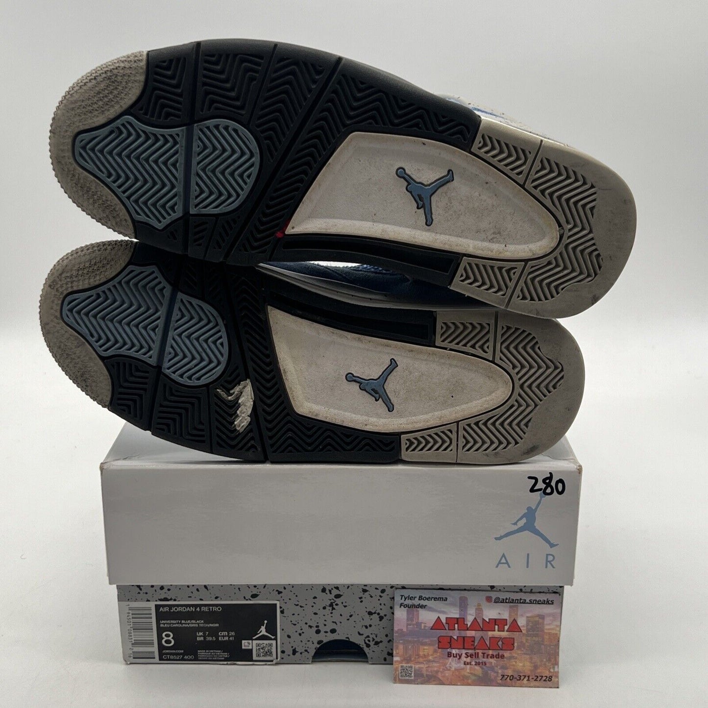 Size 8 - Jordan 4 Retro Mid University Blue Grey Black Suede (CT8527-400)