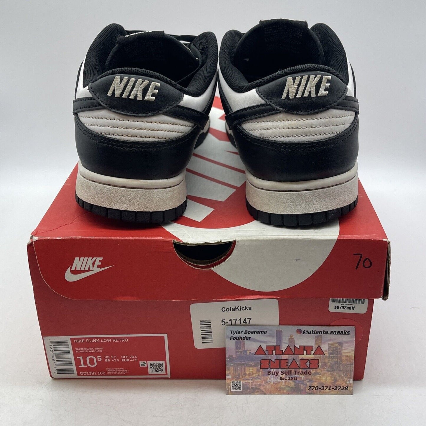 Size 10.5 - Nike Dunk Low Black White Leather (DD1391-100)