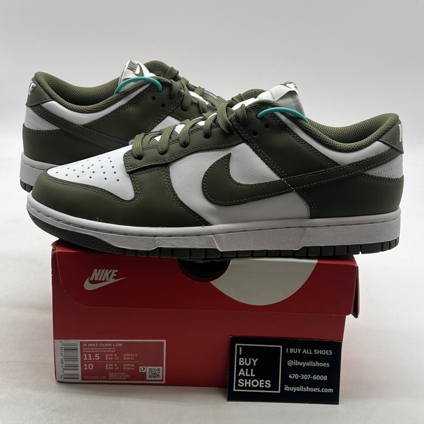 Size 11.5 - Nike Dunk Low Medium Olive W (DD1503-120)