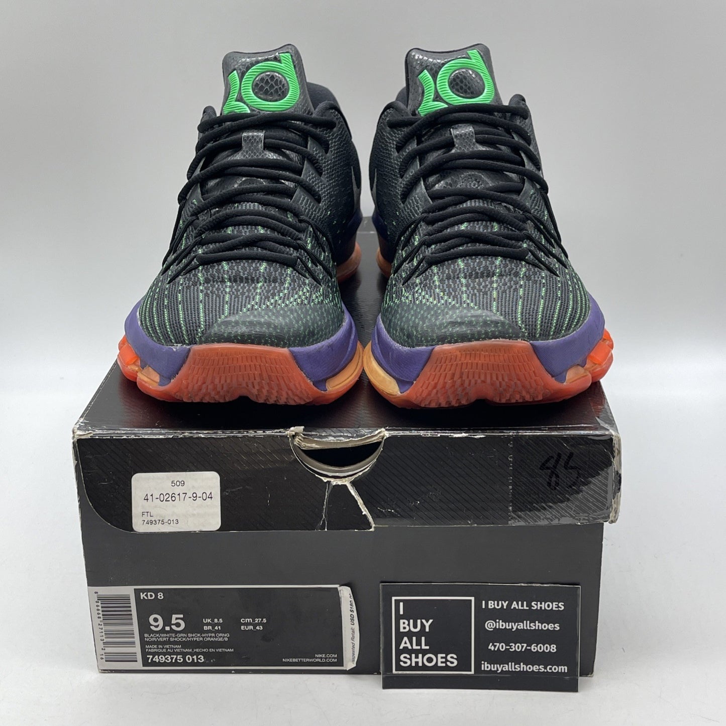 Size 9.5 - Nike KD 8 Vinary Silver Black Suede  (749375-013)
