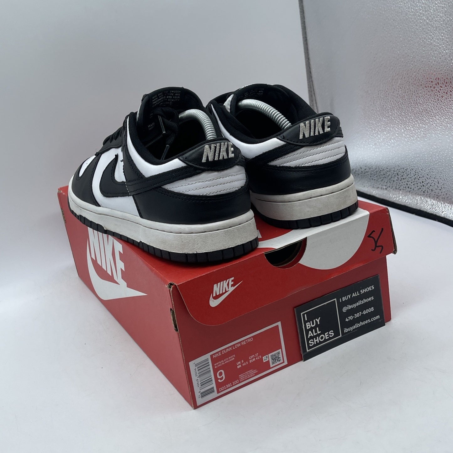 Size 9 - Nike Dunk Low Black White Leather (DD1391-100)