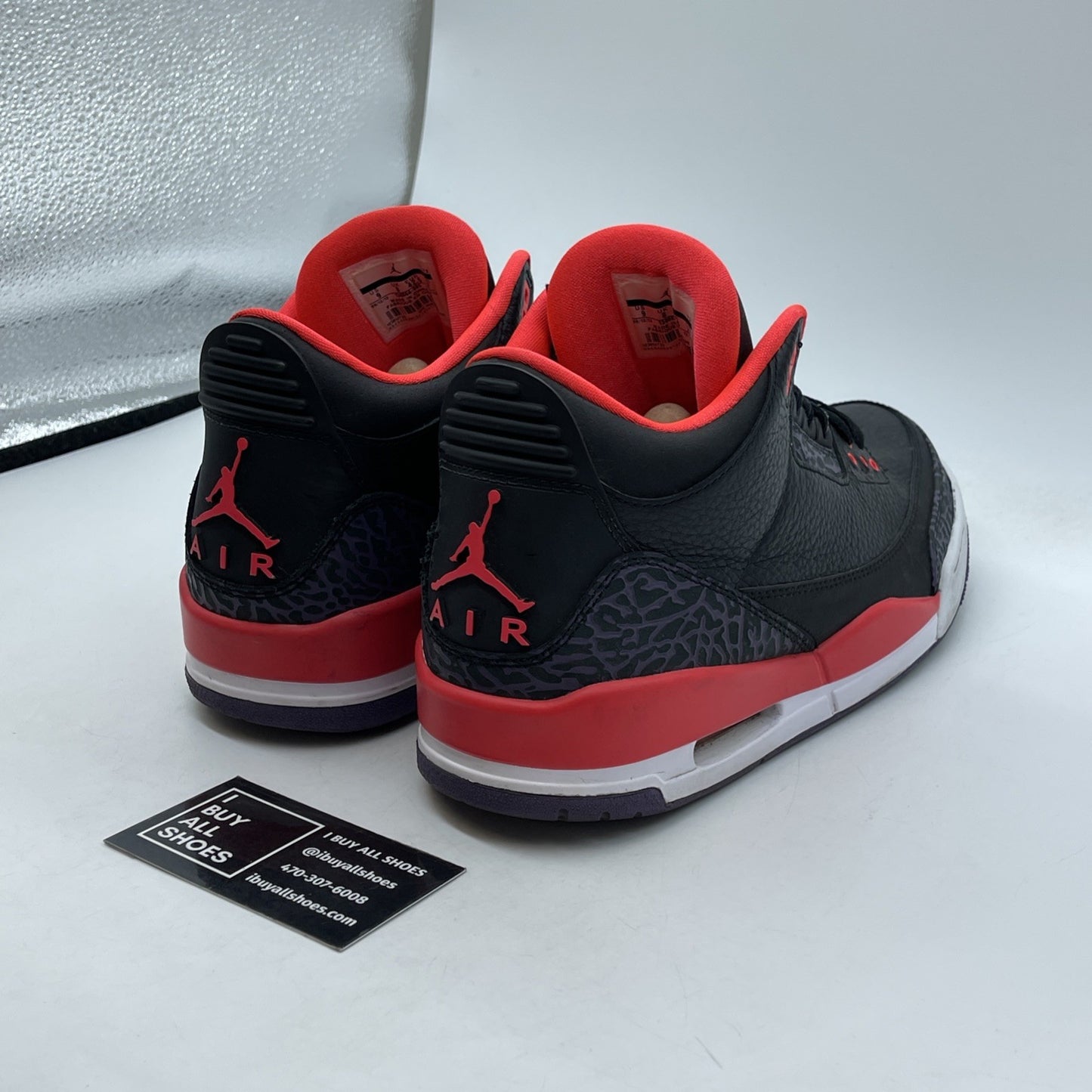 Size 9 - Air Jordan 3 Retro Crimson Black Purple Suede Leather (136064-005)
