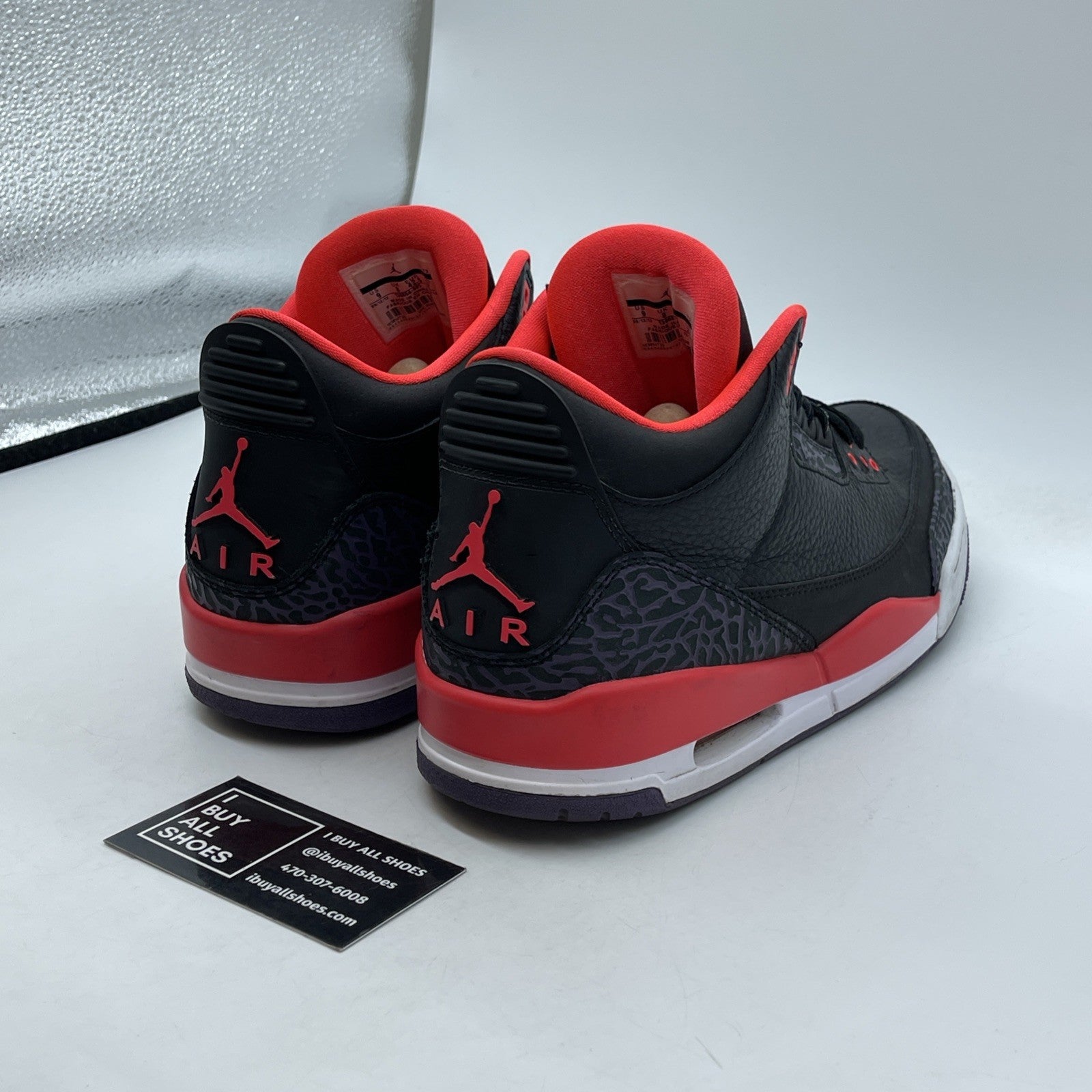 Size 9 - Air Jordan 3 Retro Crimson Black Purple Suede Leather (136064-005)