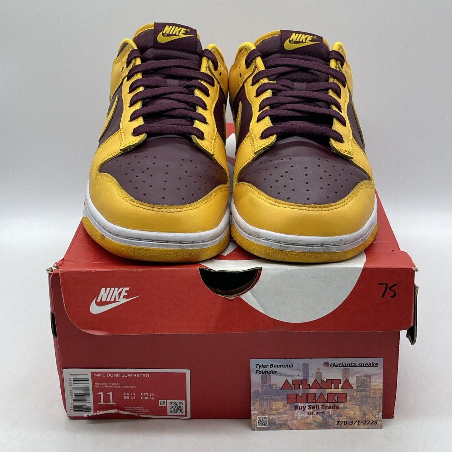 Size 11 - Nike Dunk Low Retro Arizona State Yellow Burgundy Leather (DD1391-702)