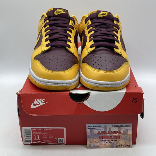 Size 11 - Nike Dunk Low Retro Arizona State Yellow Burgundy Leather (DD1391-702)