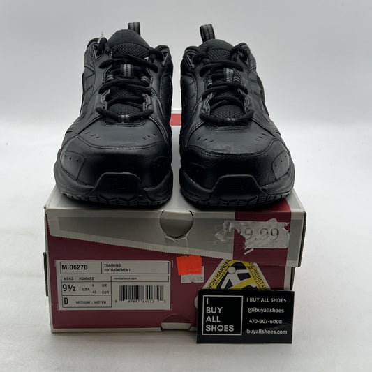 Size 9.5 - New Balance Steel Toe 627 Leather Triple Black (MID627B)
