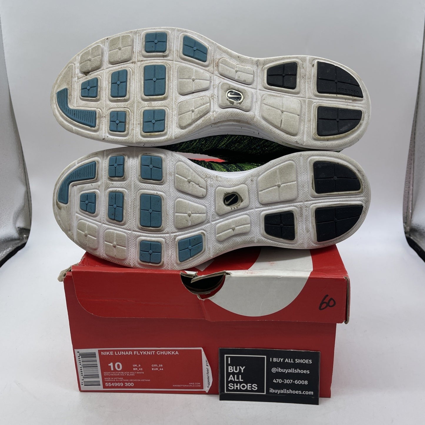 Size 10 - Nike Lunar Flyknit Chukka Green (554969-300)