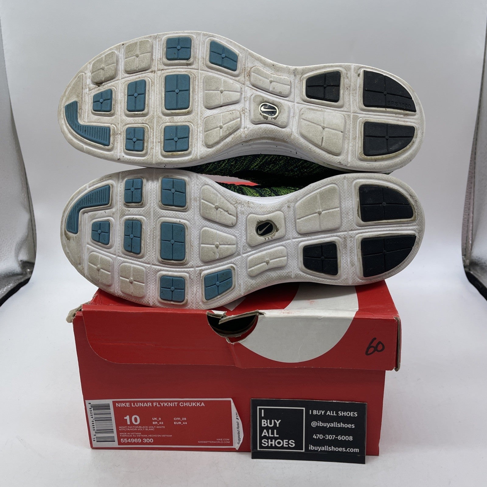 Size 10 - Nike Lunar Flyknit Chukka Green (554969-300)