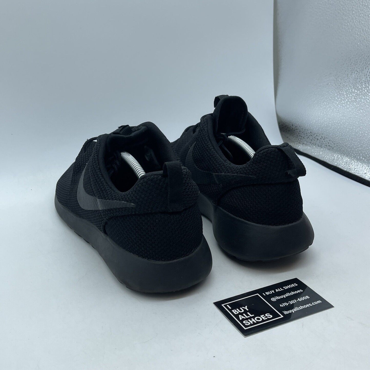 Size 12 - Nike Roshe Run Triple Black Suede Leather (511881-026)