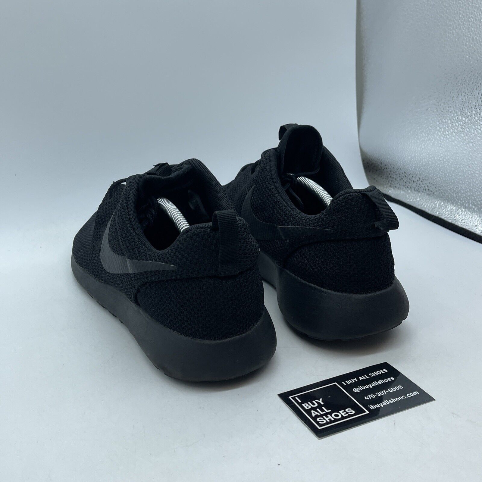 Size 12 - Nike Roshe Run Triple Black Suede Leather (511881-026)