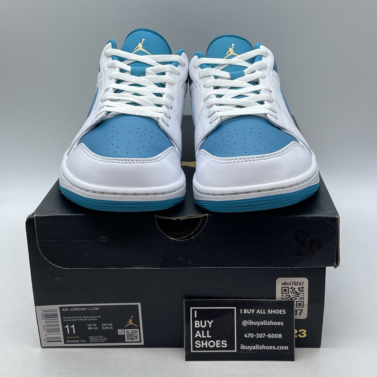 Size 11 - Air Jordan 1 Low Aquatone (553558-174)