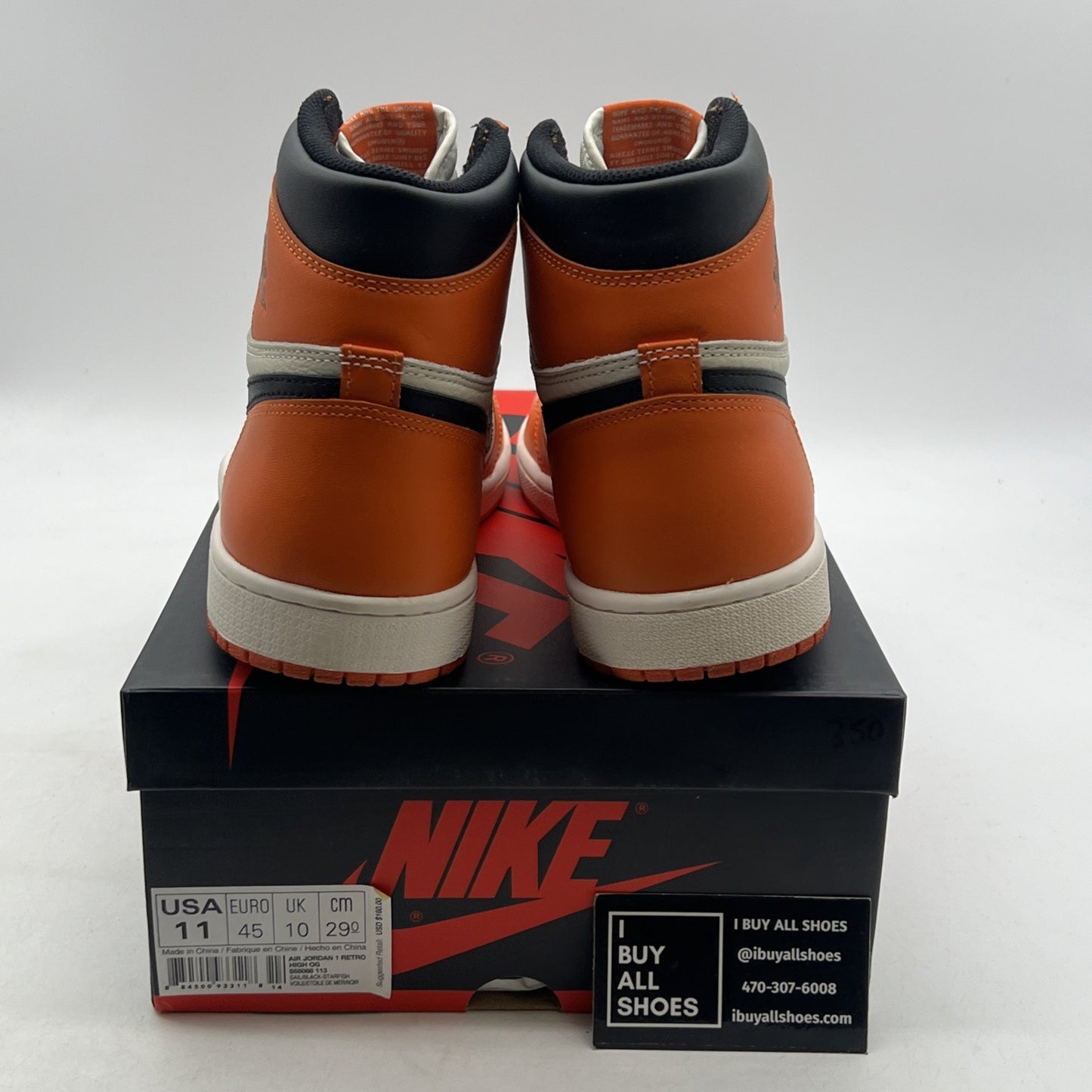 Size 11 - Air Jordan 1 Retro High OG shattered backboard away 2016 (555088-113)