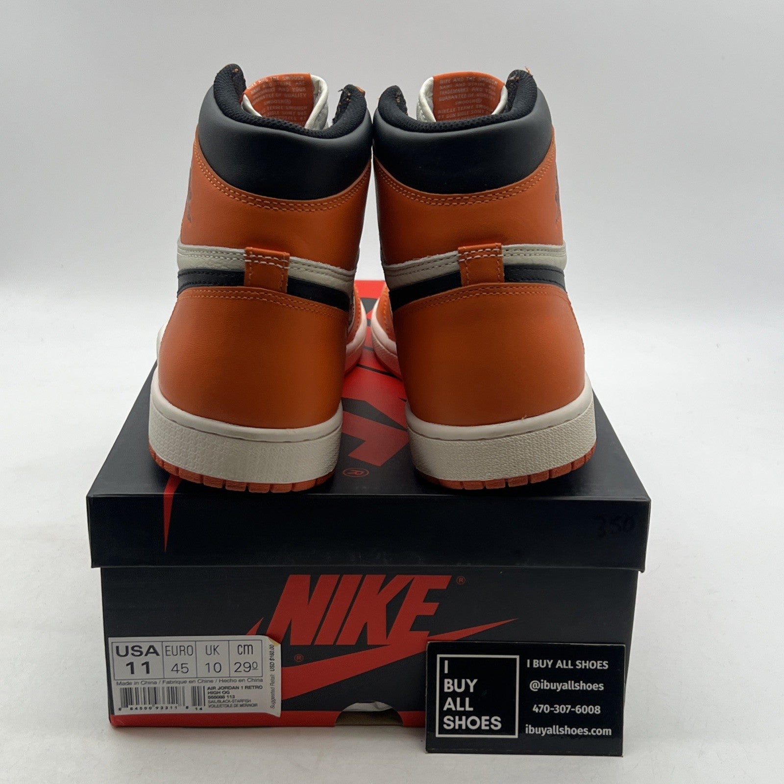 Size 11 - Air Jordan 1 Retro High OG shattered backboard away 2016 (555088-113)