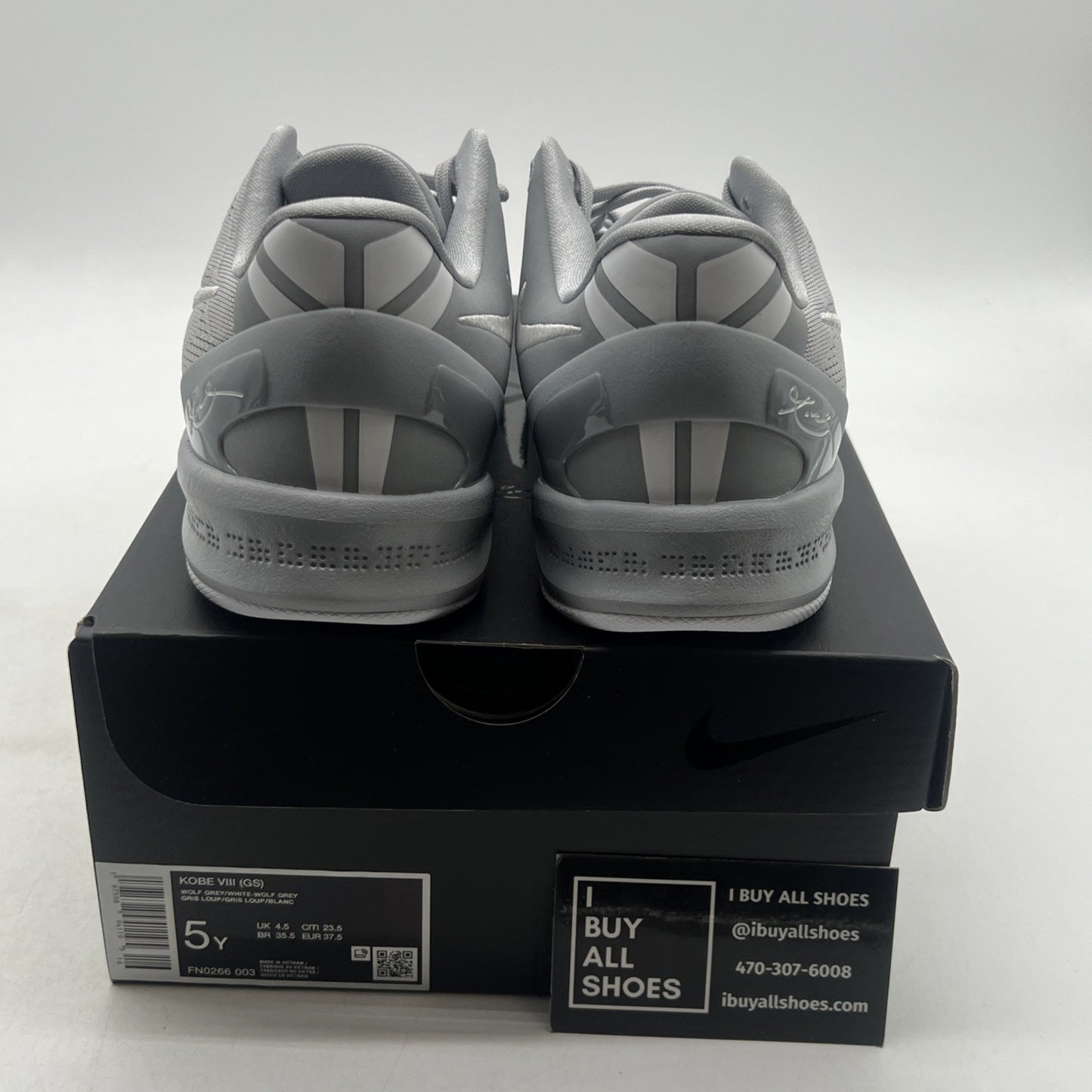 Size 5Y -  Nike Kobe 8 Protro Low White Metallic Gold (FN0266-003)