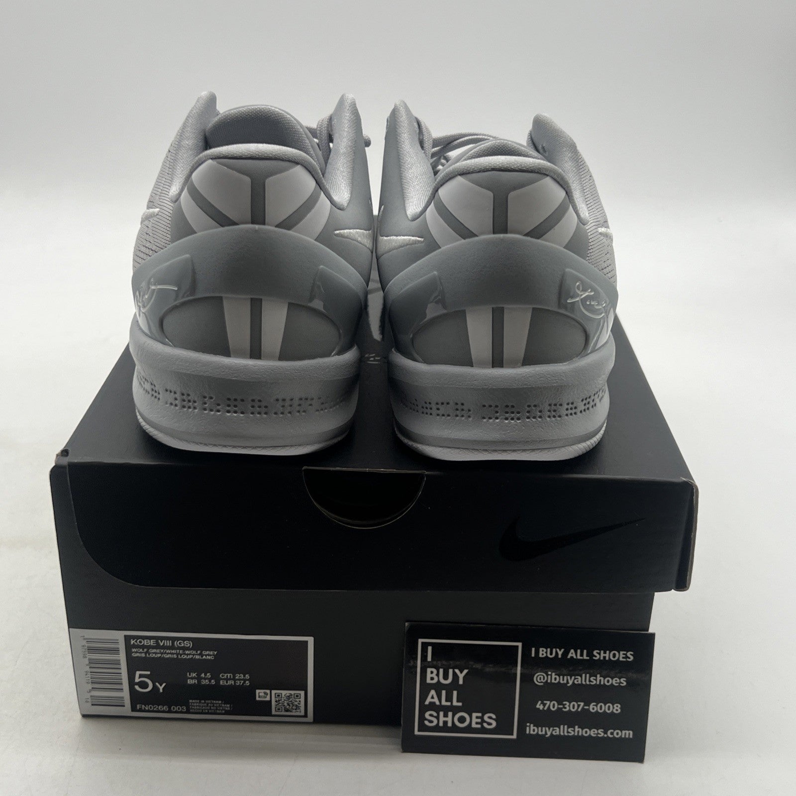 Size 5Y -  Nike Kobe 8 Protro Low White Metallic Gold (FN0266-003)