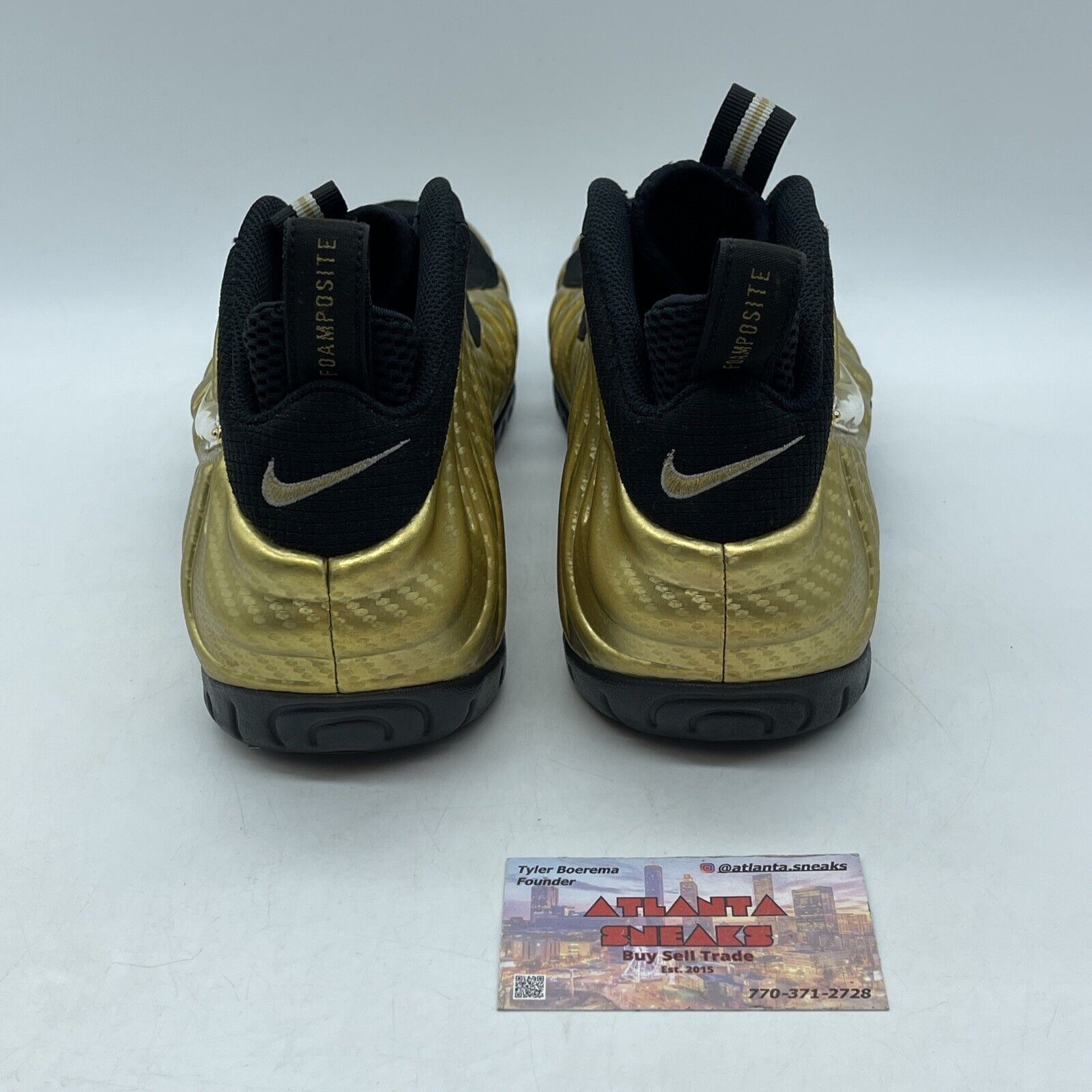 Size 8.5 - Nike Air Foamposite Pro Metallic Gold Black (624041-701)