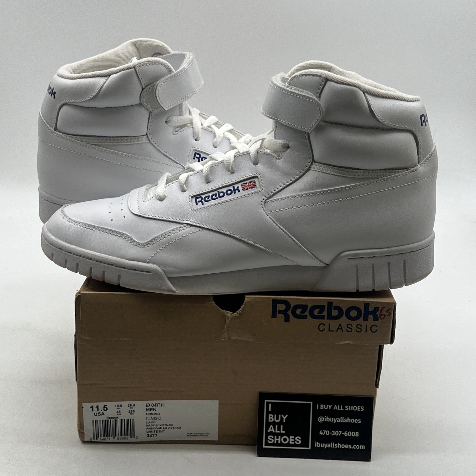 Size 11.5 - Reebok Classic Mens Exofit Hi White 3477 NWOB OG Lifestyle Retro NOS