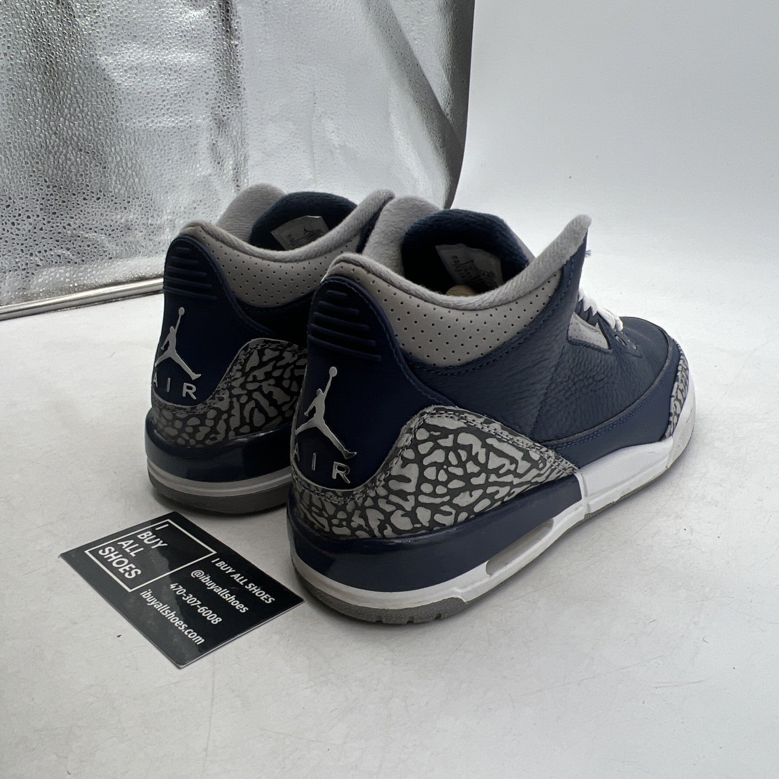 Size 6Y - Air Jordan 3 Retro "Georgetown" Midnight Navy/Cement (398614-401)