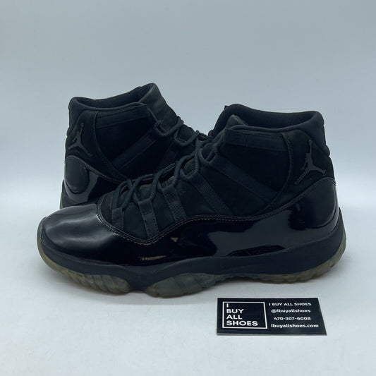 Size 10 - Jordan 11 Retro Cap and Gown Black Suede Leather (378037-005)