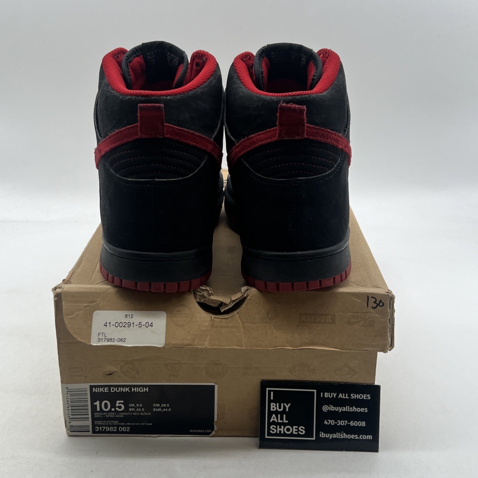 Size 10.5 - Nike Dunk High Gray - (317982-062)