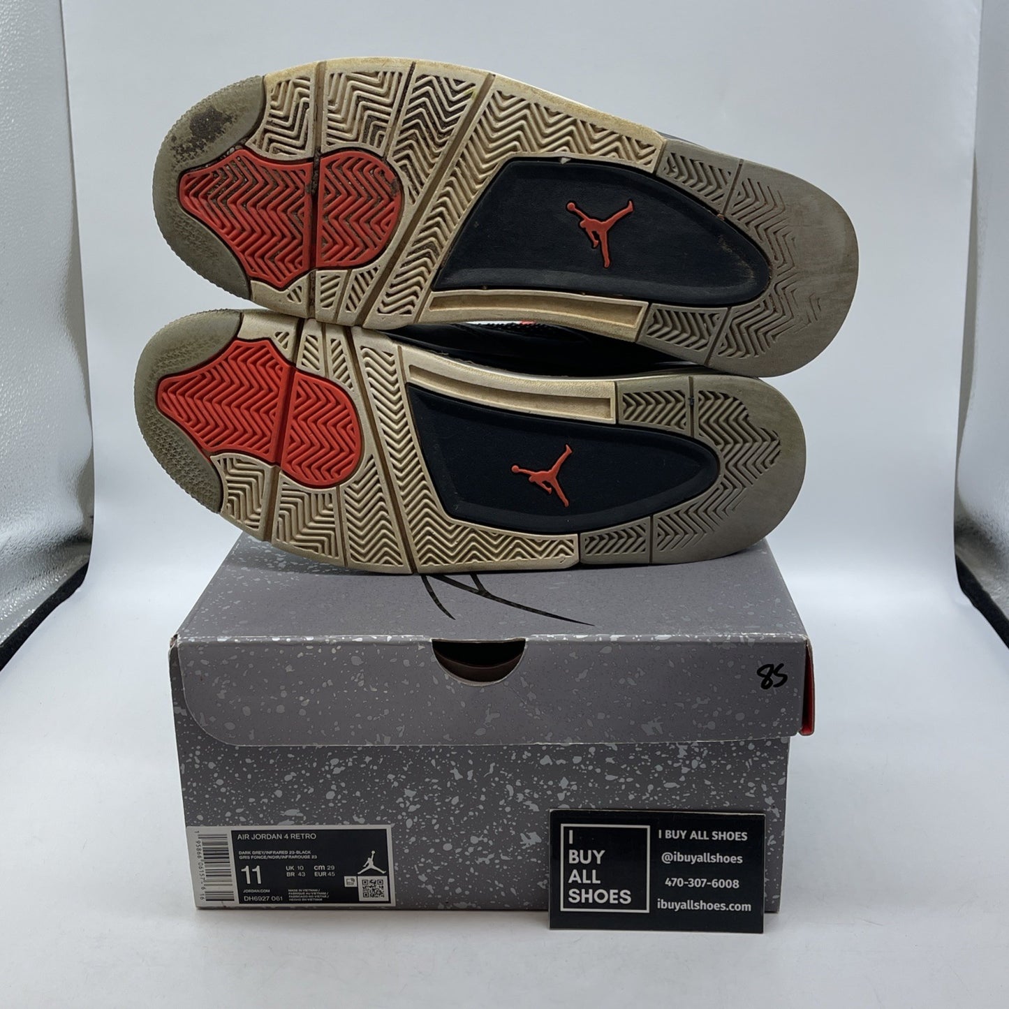 Size 11 - Jordan 4 Retro Mid Infrared Grey Black Suede (DH6927-061)
