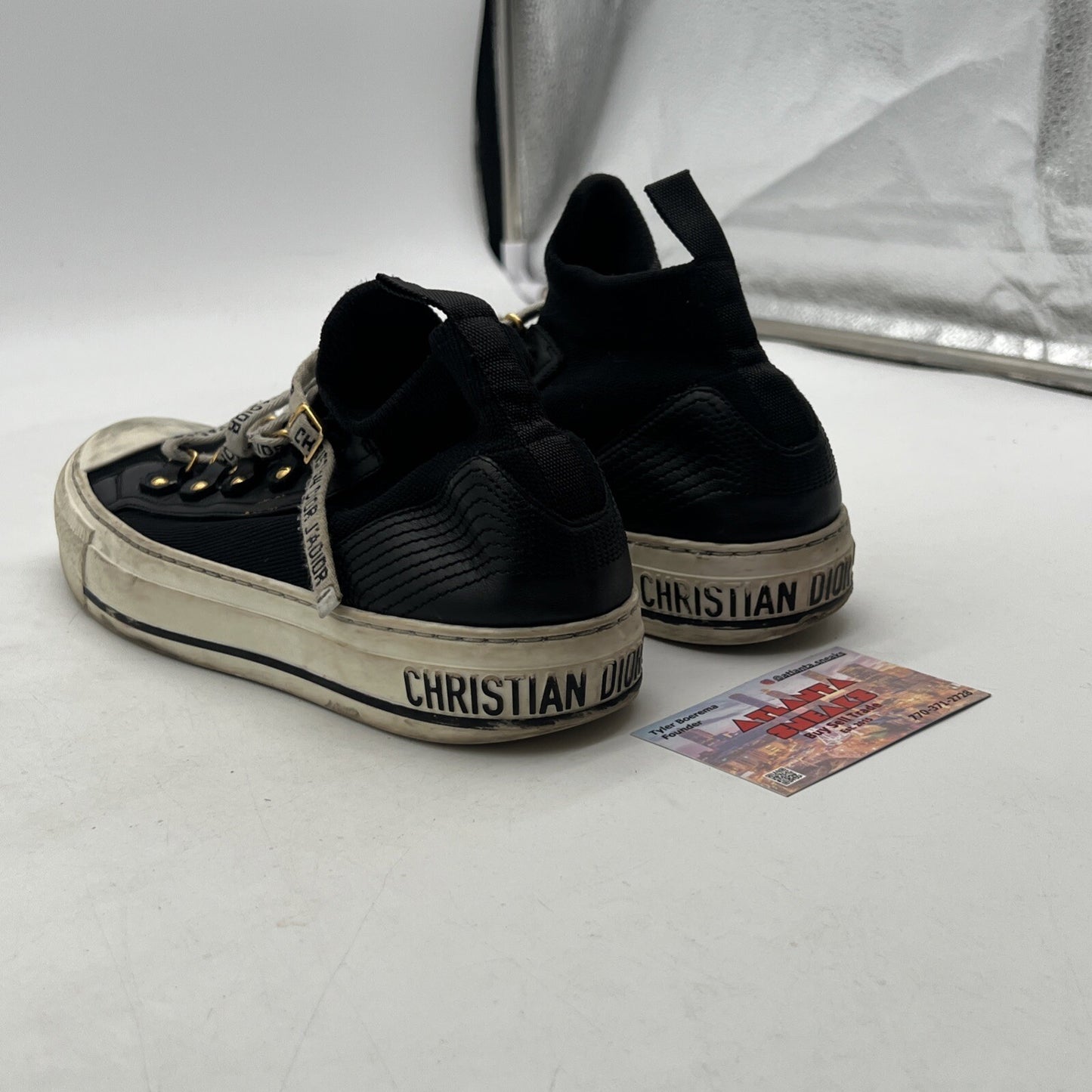 Size 5.5 - Christian Dior Walk N Dior Technical Knit Sneakers Black