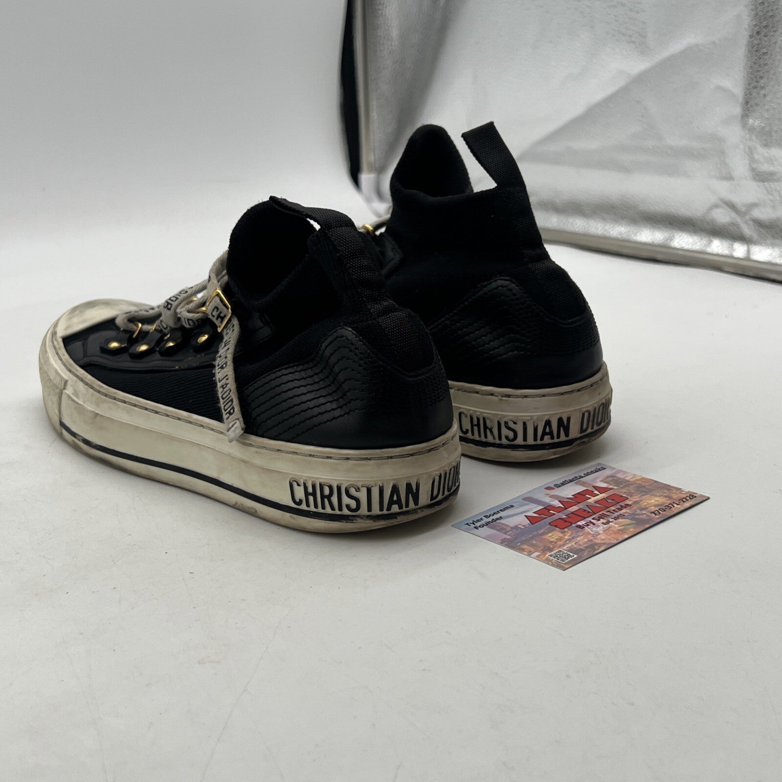 Size 5.5 - Christian Dior Walk N Dior Technical Knit Sneakers Black