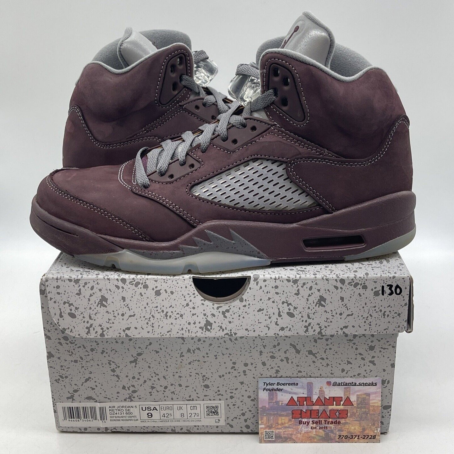 Size 9 - Air Jordan 5 Retro SE 2023 Burgundy Suede Grey White (DZ4131-600)