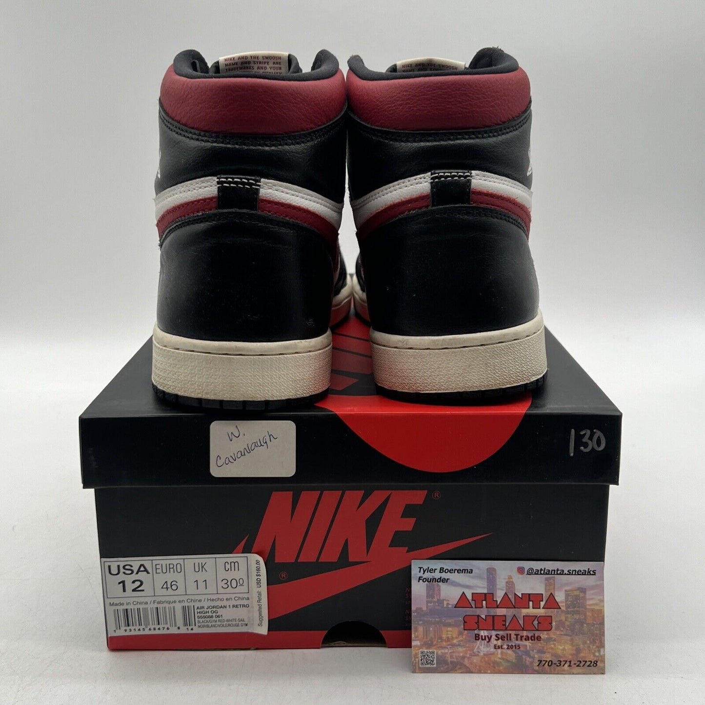 Size 12 - Jordan 1 Retro High OG Gym Red 2019 Black Red White (555088-061)