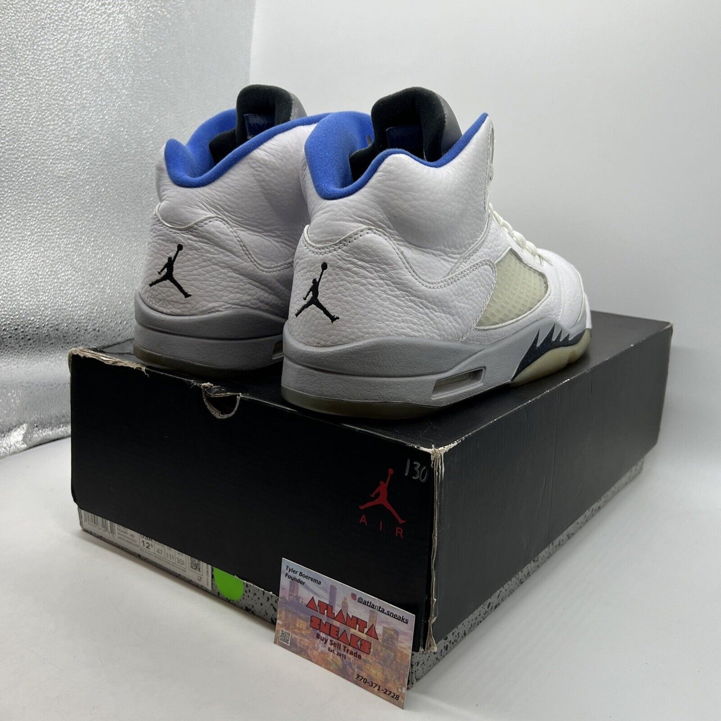 Size 12.5 - Air Jordan 5 Retro Stealth 2.0 White Leather (DD0587-140)