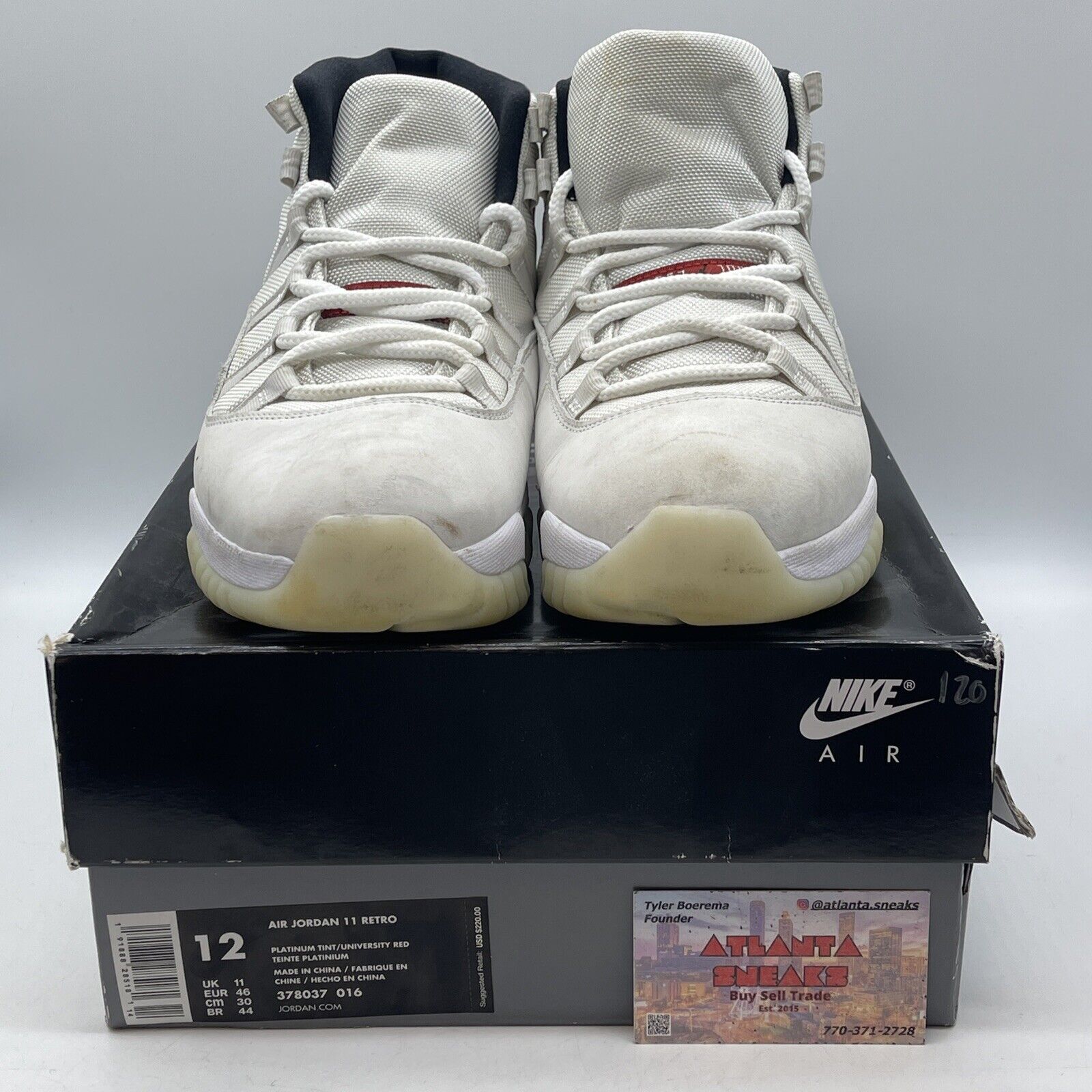 Size 12 - Air Jordan 11 Retro Platinum Tint Tan Brown Suede Red (378037-016)
