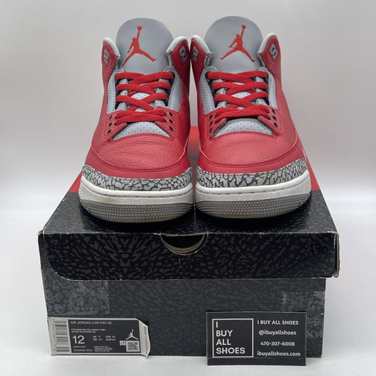 Size 12 - Jordan 3 Retro SE Mid Unite Red Black Grey Suede Leather (CK5692-600)