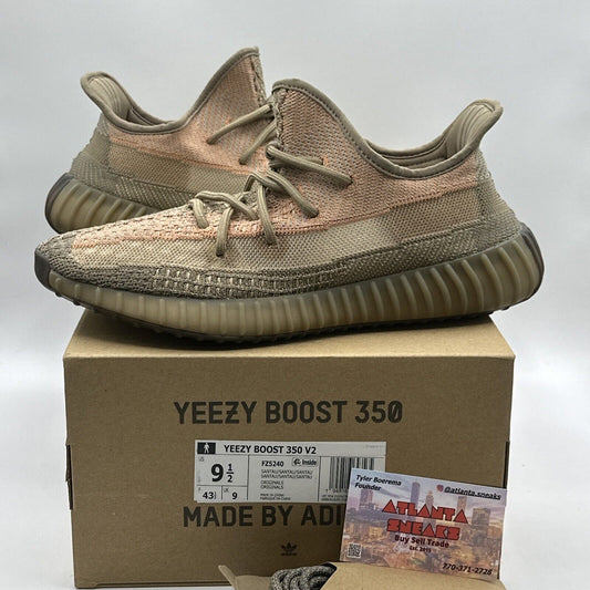 Size 9.5 - Yeezy Boost 350 V2 Sand Taupe Orange Brown Vnds Comfy Self Lace Easy