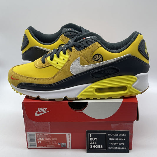 Size 10.5 - Nike Air Max 90 SE Go The Extra Smile Yellow Suede (DO5848-700)