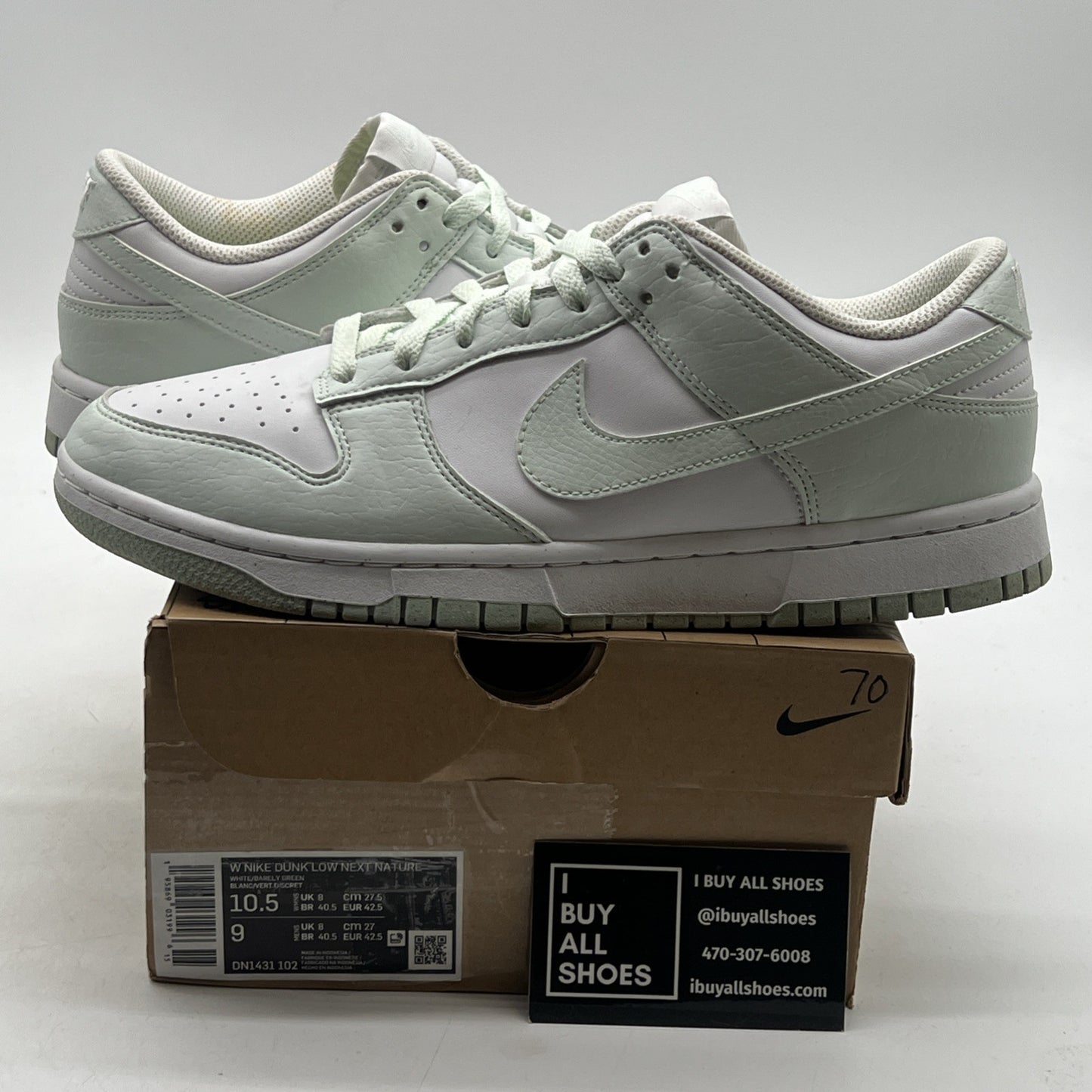Size 10.5W - Nike Women’s Dunk Low Next Nature White Mint (DN1431-102)