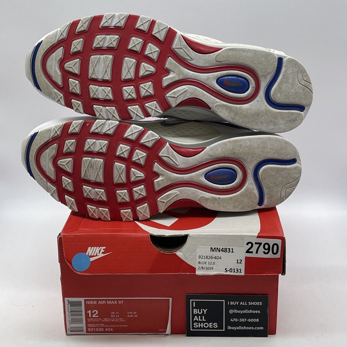 Size 12 - Nike Air Max 97 All Star Jersey Red Blue White Suede (921826-404)
