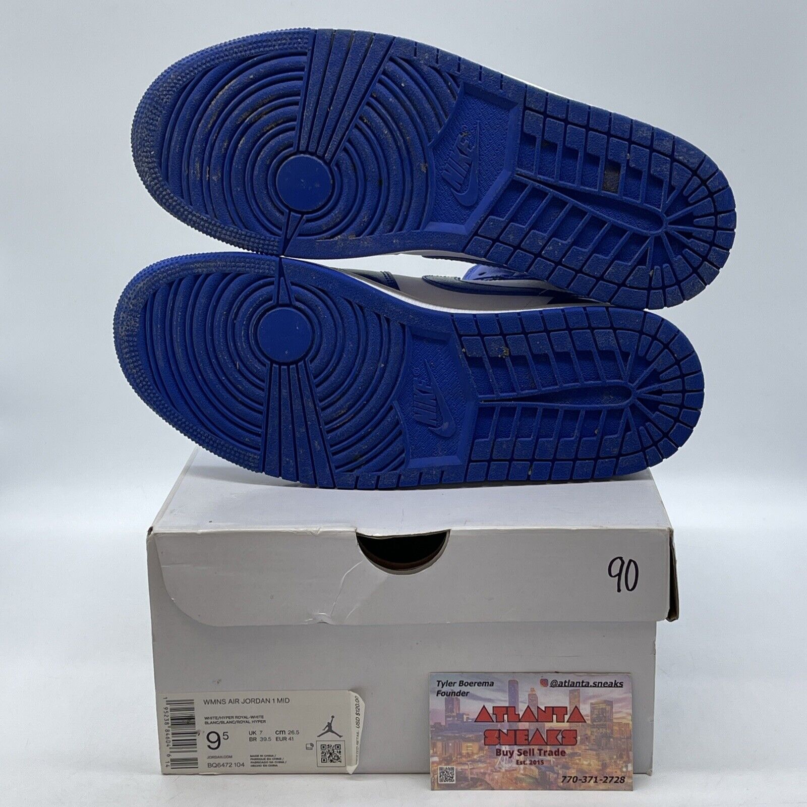 Size 9.5W - Air Jordan 1 Mid Kentucky Blue White Leather (BQ6472-104)