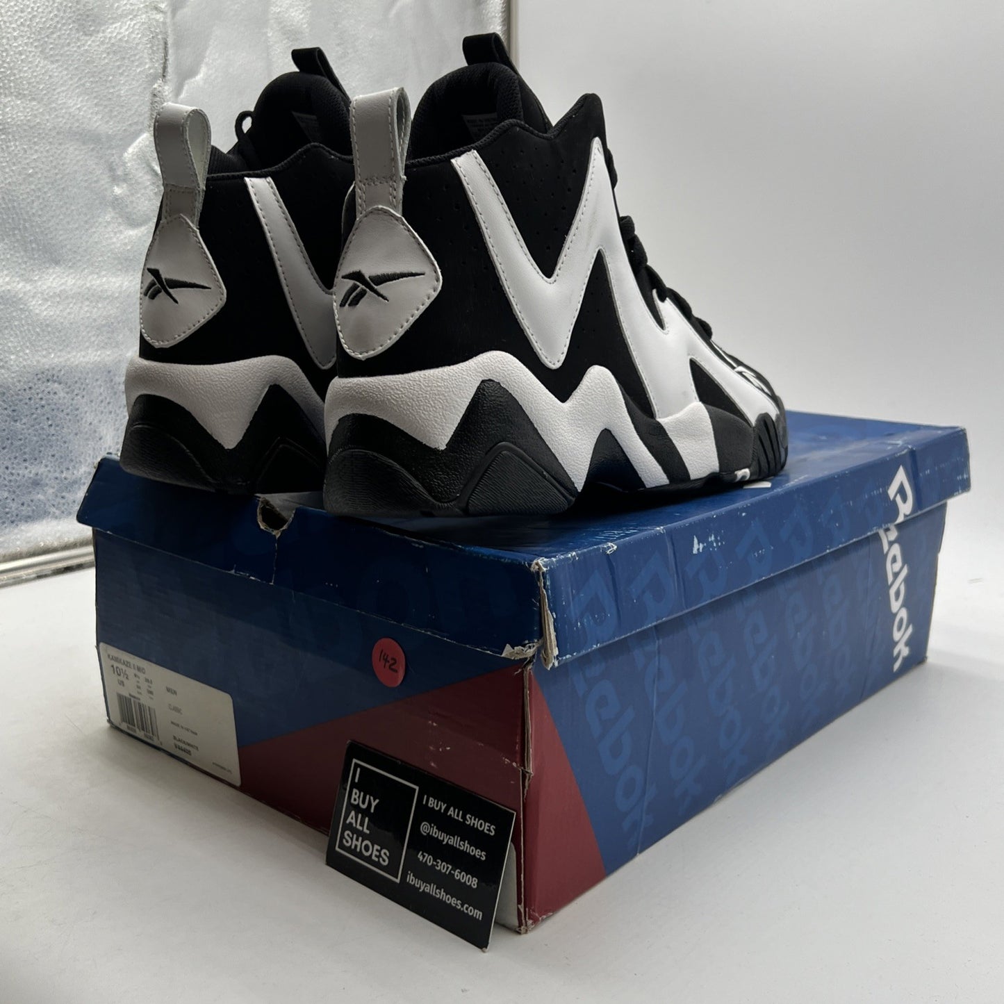 Size 10.5 - Reebok Kamikaze 2 Retro 2013 Black White (V44405)
