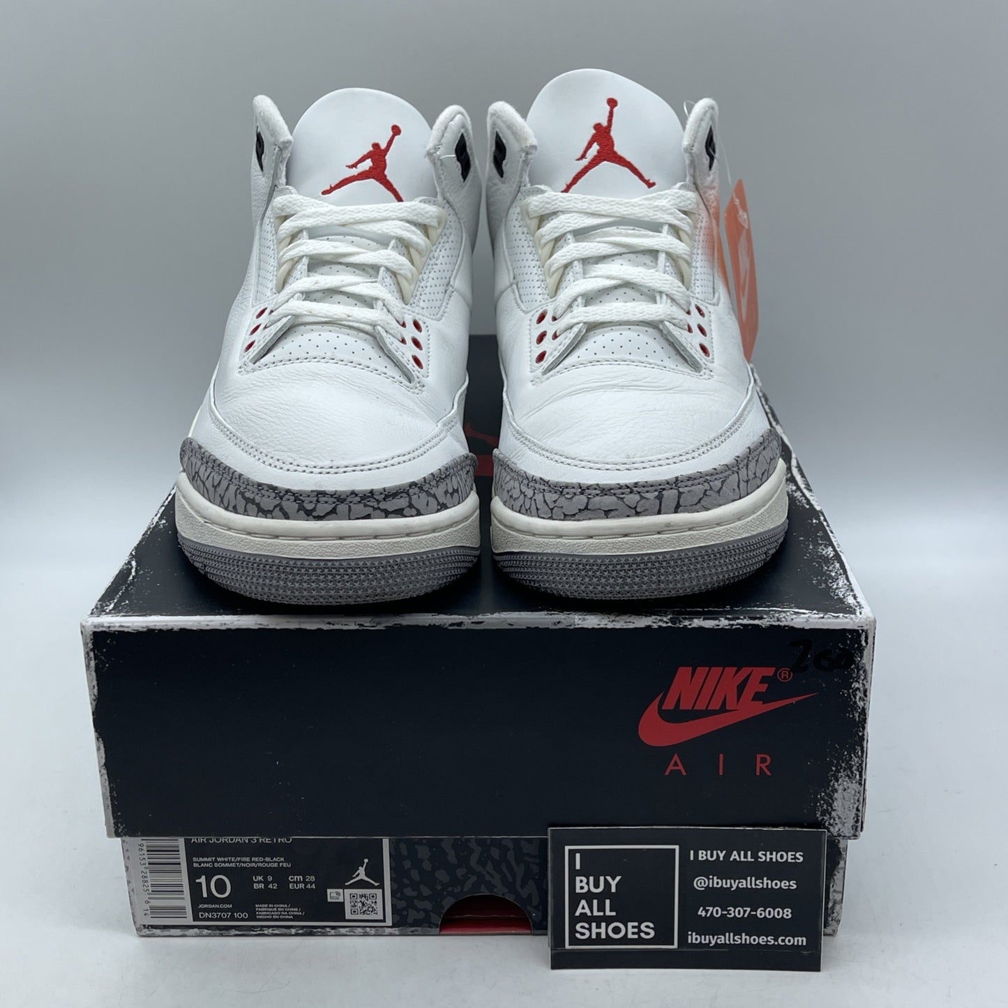 Size 10 - Jordan 3 Retro Mid White Cement Reimagined Grey Suede (DN3707-100)