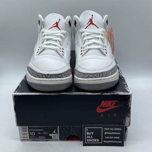 Size 10 - Jordan 3 Retro Mid White Cement Reimagined Grey Suede (DN3707-100)